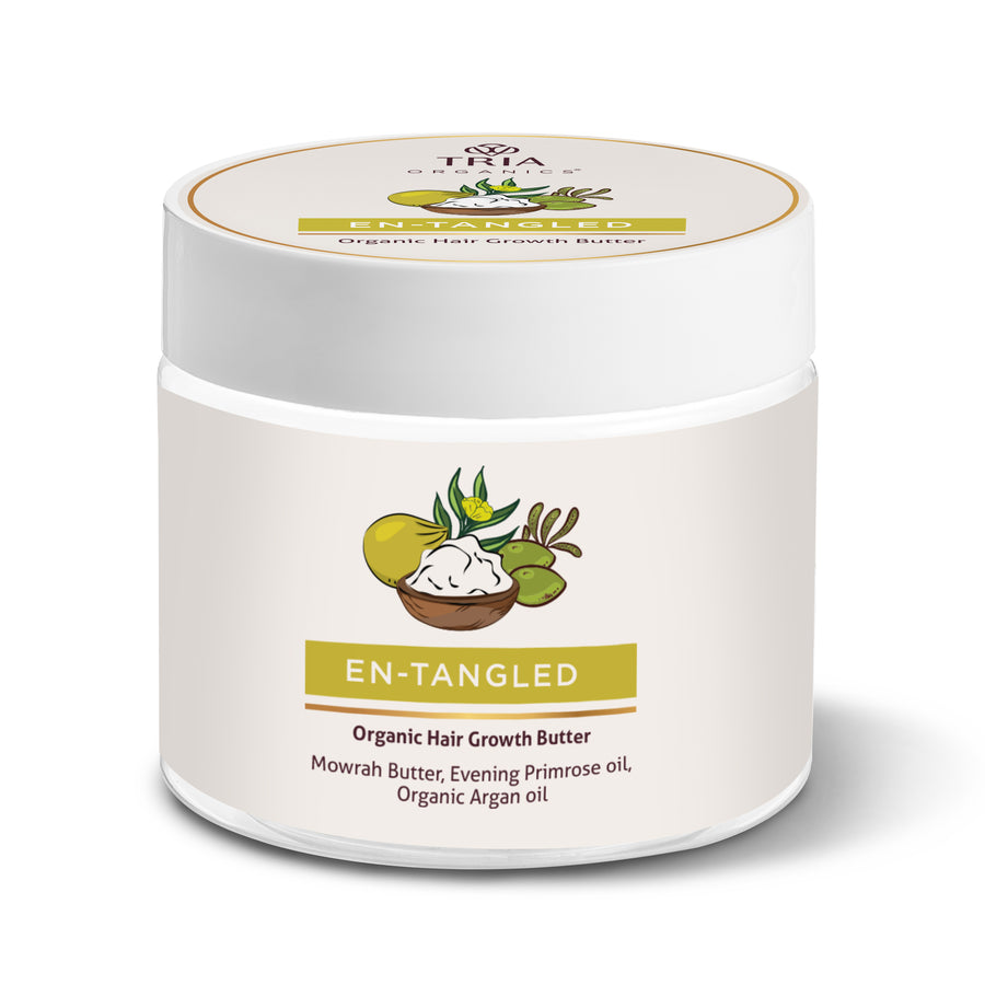 En-Tangled Organic Hair Growth Butter with Mowrah Butter, Evening Primrose Oil and Organic Argan Oil (100 g)