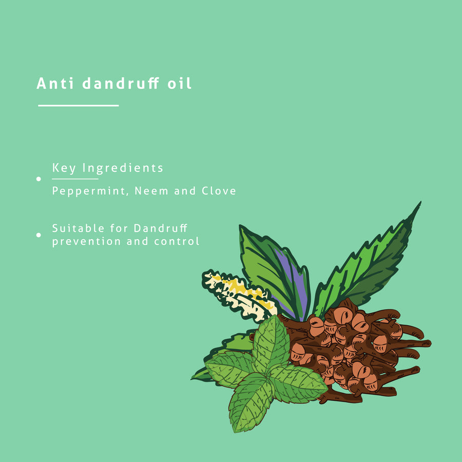 Neem, Peppermint and Clove Organic Anti Dandruff Oil (200 ml) with Neem Wood Comb worth Rs.200 FREE