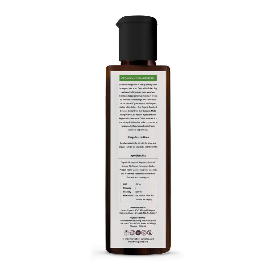 Neem, Peppermint and Clove Organic Anti Dandruff Oil (200 ml) with Neem Wood Comb worth Rs.200 FREE