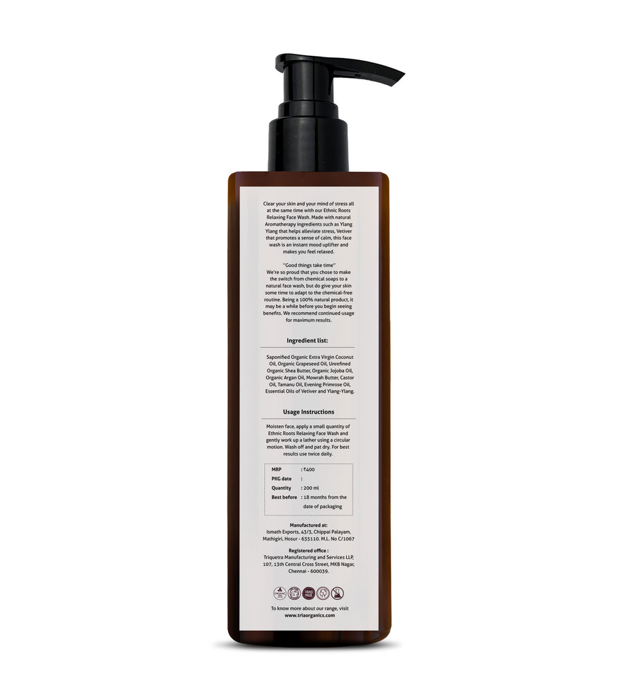 Vetiver & Ylang Ylang Relaxing Face Wash (200 ML)