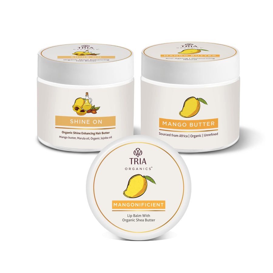 MANGO SPECIAL - Mango Butter +  Mangonificient Lip Balm + Shine On Hair Butter