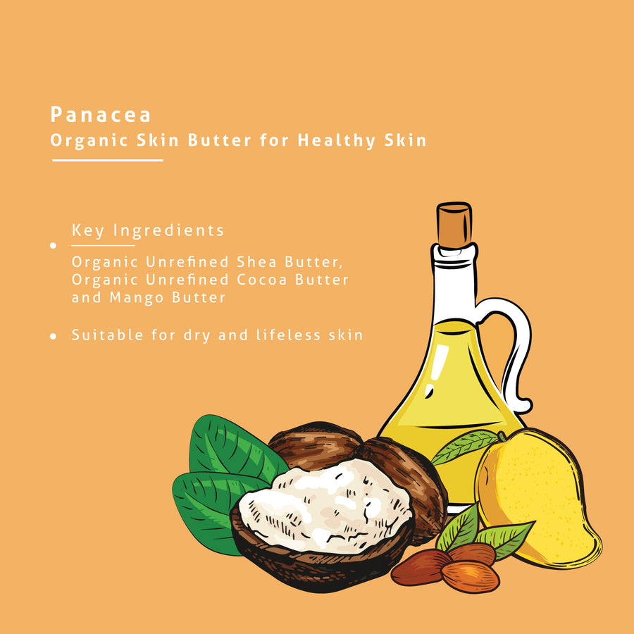 Panacea Organic Skin Butter with Organic Unrefined Shea Butter, Unrefined Cocoa Butter and Mango Butter