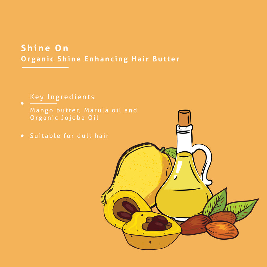 Organic Shine Enhancing Body Butter with Mango Butter, Marula Butter and Organic Jojoba Oil ( 100 g)