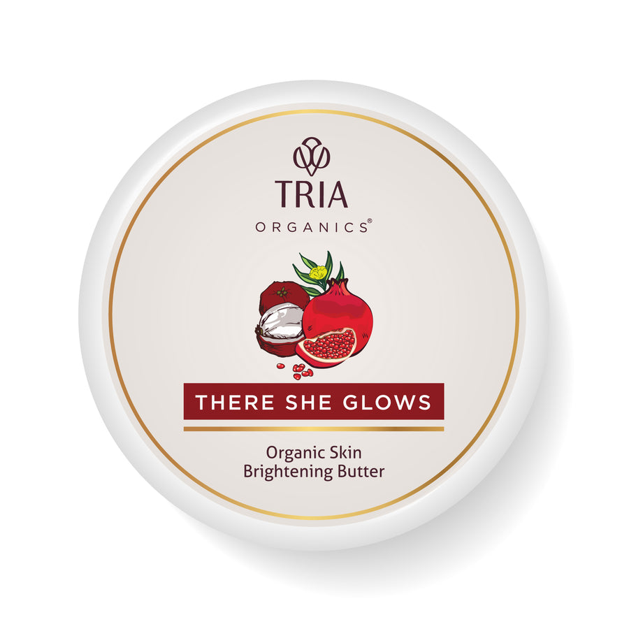 There She Glows Organic Skin Brightening Butter with Kokum Butter, Pomegranate Oil and Evening Primrose Oil (100 g)