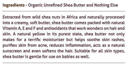 Organic Unrefined Shea Butter from Africa - Suitable for Hair & Skin (100 g)